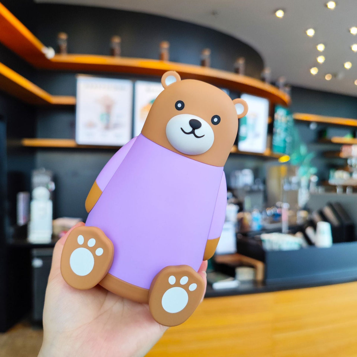 Women's playful bear drinking bottle LoungeYard — product view 5
