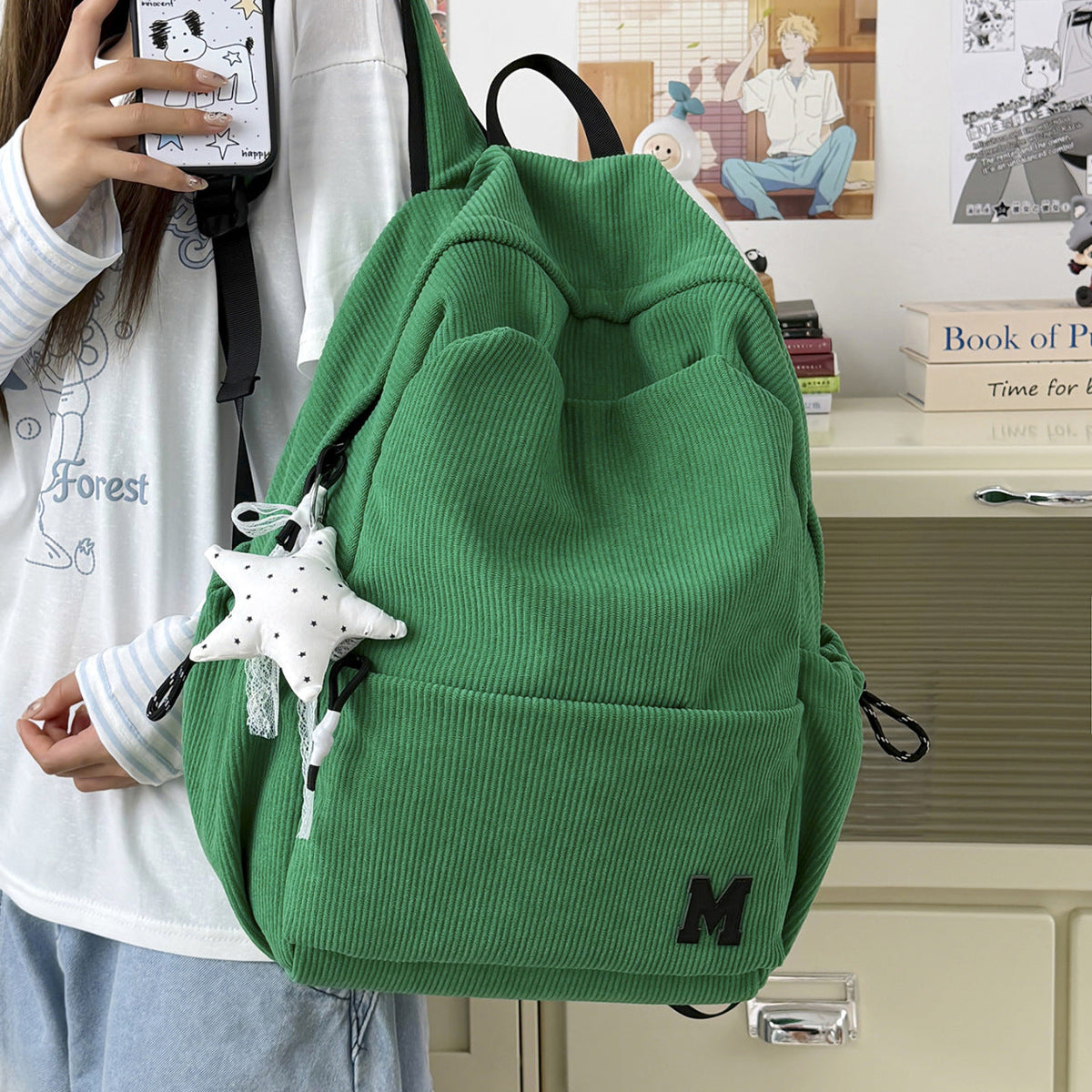 Corduroy Casual Backpack LoungeYard — product view 2
