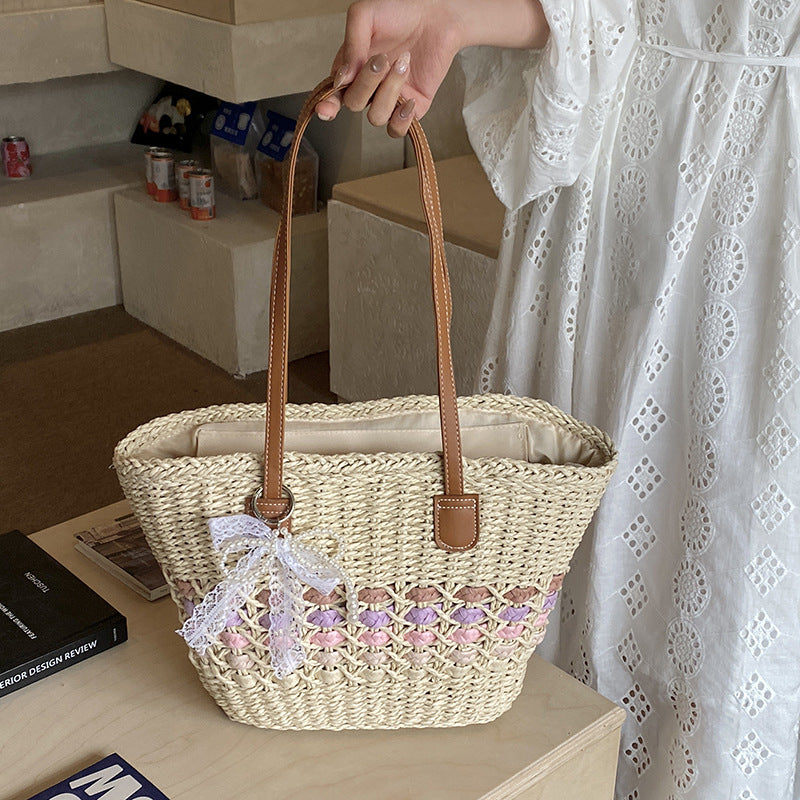 Woven Straw Tote — product view 1