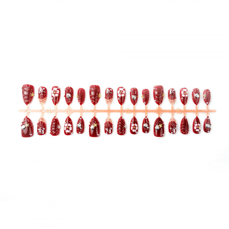 Elegant Nail Art Set with Floral and Shell Accents — product view 5