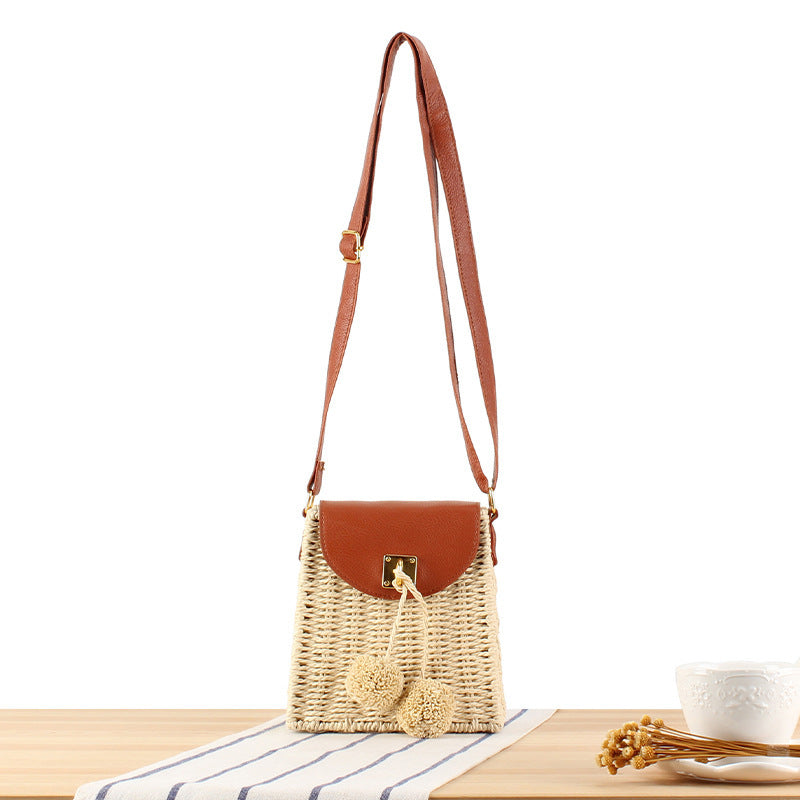 Elegant Bast crossbody bag with leather flap LoungeYard — product view 5