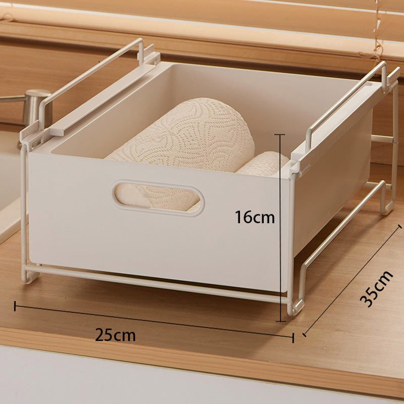 Kitchen storage box and sink organizer with adjustable frame — product view 5