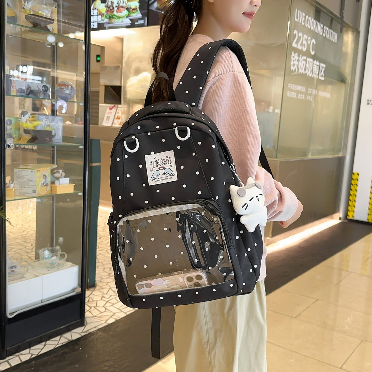 Cute Polka Dot Backpack LoungeYard 1791205345 — product view 3