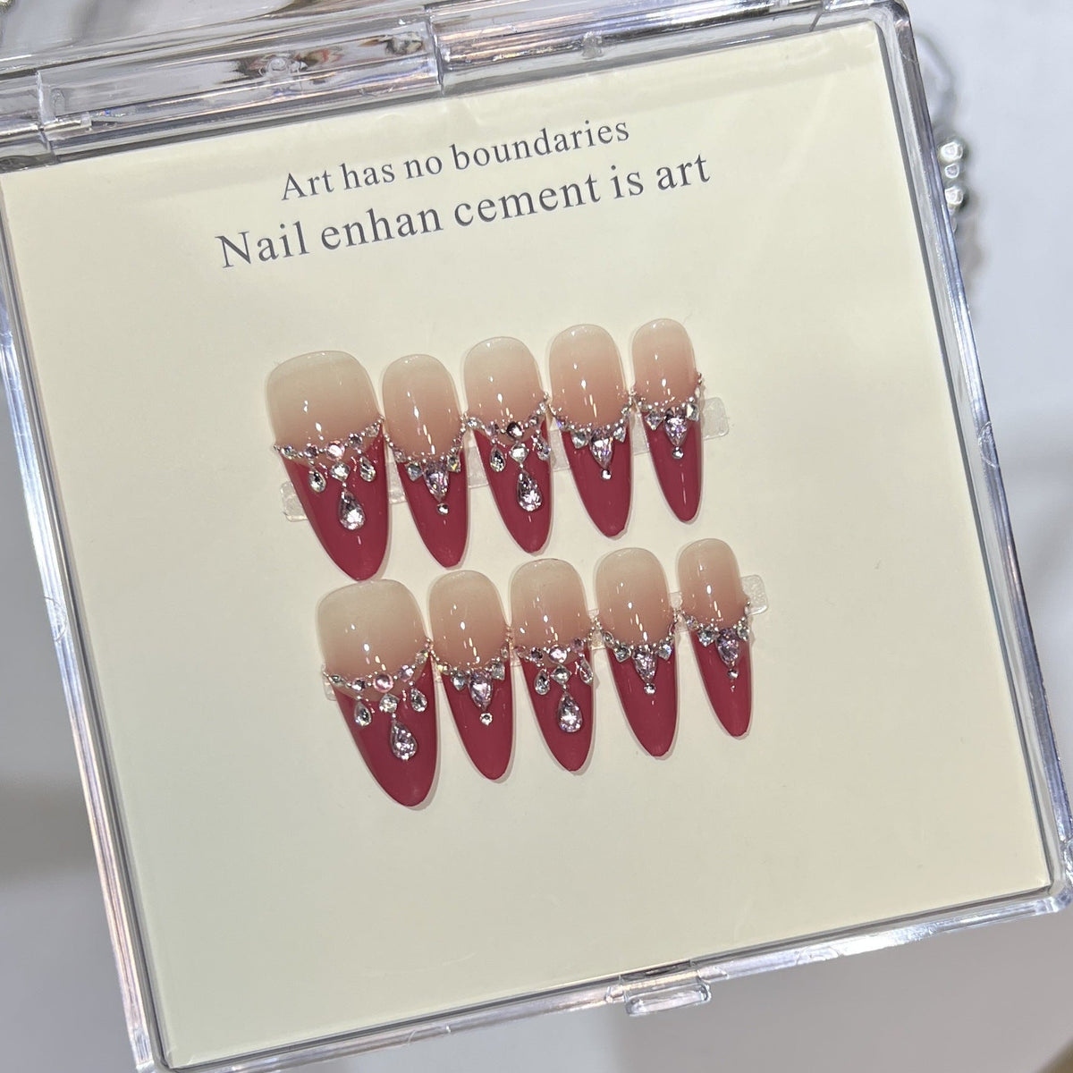Glamorous Rhinestone-Accented Stiletto Press-On Nails — product view 1