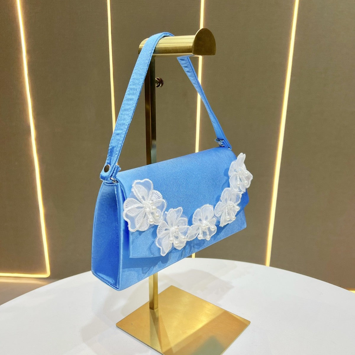 Floral-Accented Evening Handbag — product view 2