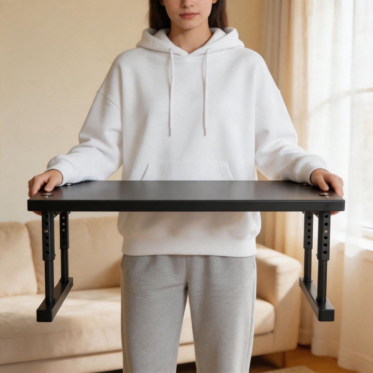 Expandable Space-Saving Closet Shelf Platform with Height-Adjustable Folding Brackets — product view 1