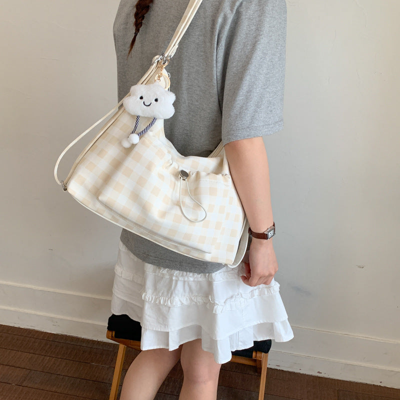 Gingham Print Slouchy Shoulder Bag — product view 2