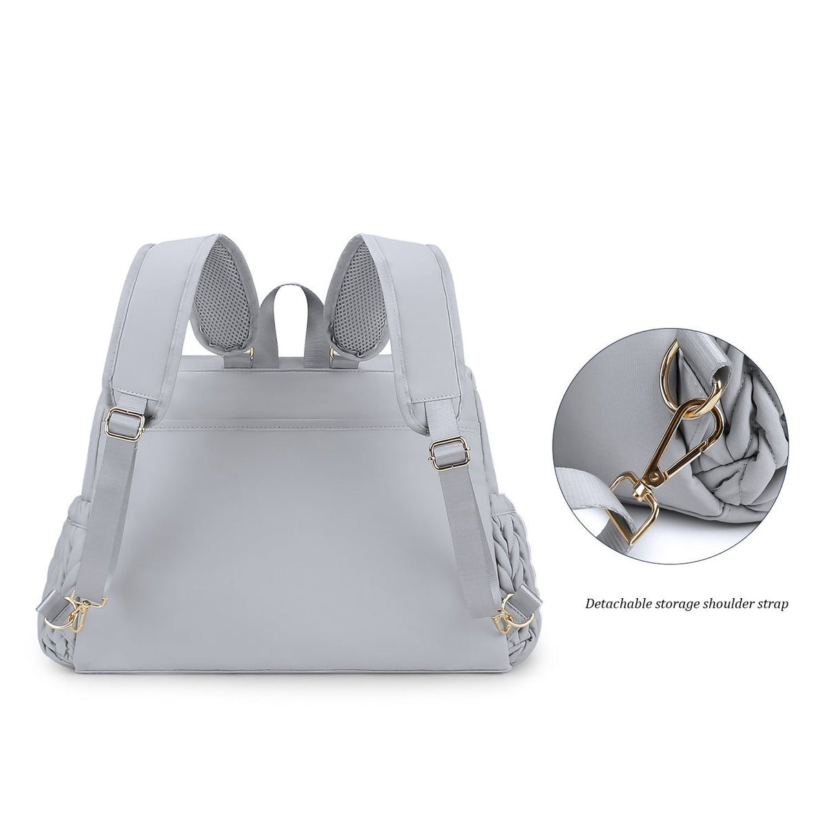 Fashionable backpack with braided design LoungeYard — product view 5