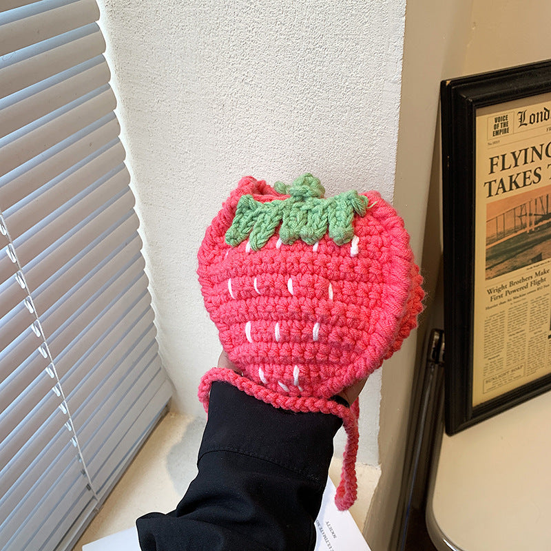 Strawberry-Themed Crocheted Handbag — product view 1