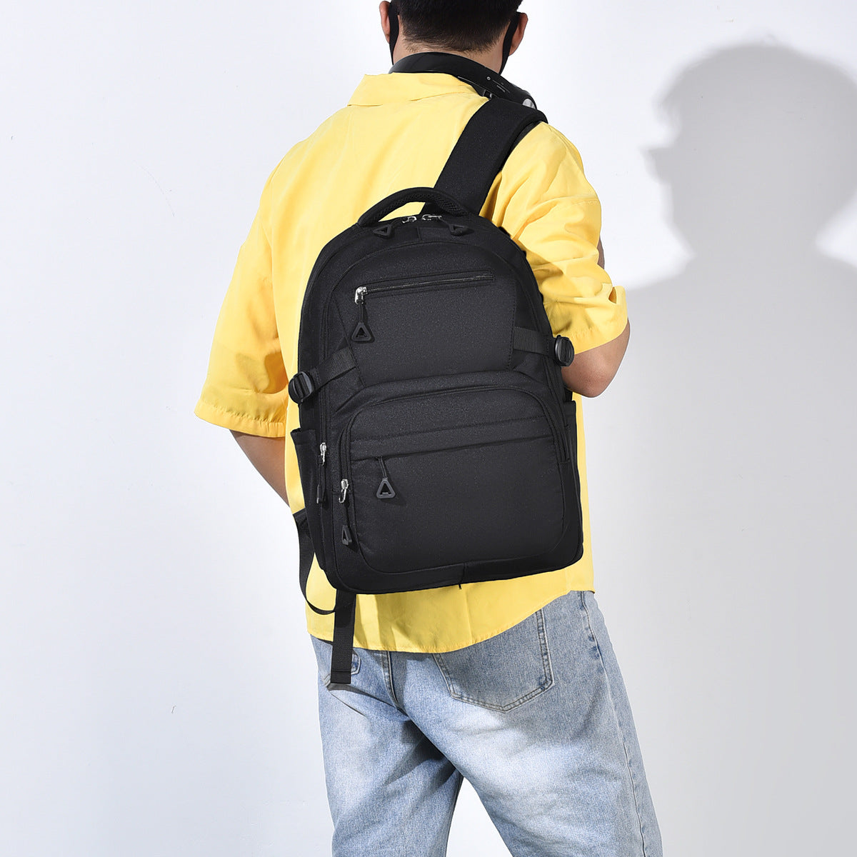 Multifunctional backpack with padded laptop compartment and optimal space distribution LoungeYard — product view 2