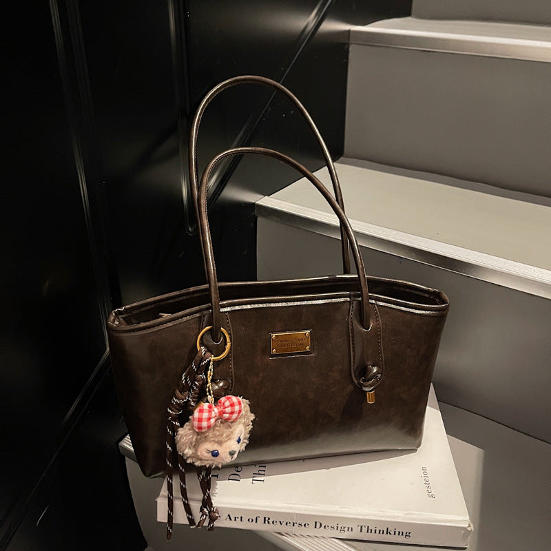 Classic Structured Leather Tote Bag LoungeYard — product view 3