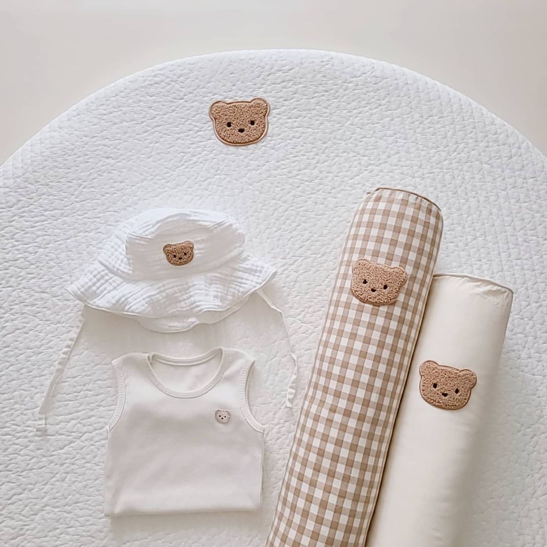 Long Gingham Crib Bolster Pillow for Nursery Support — product view 1