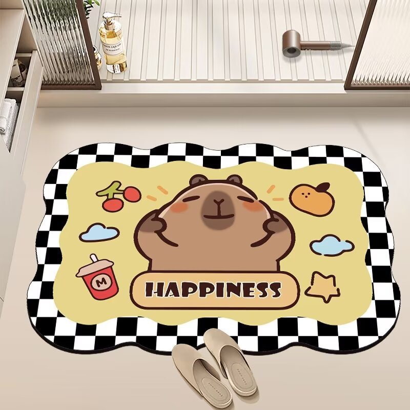 Playful Cartoon Design Bath Mat — product view 4