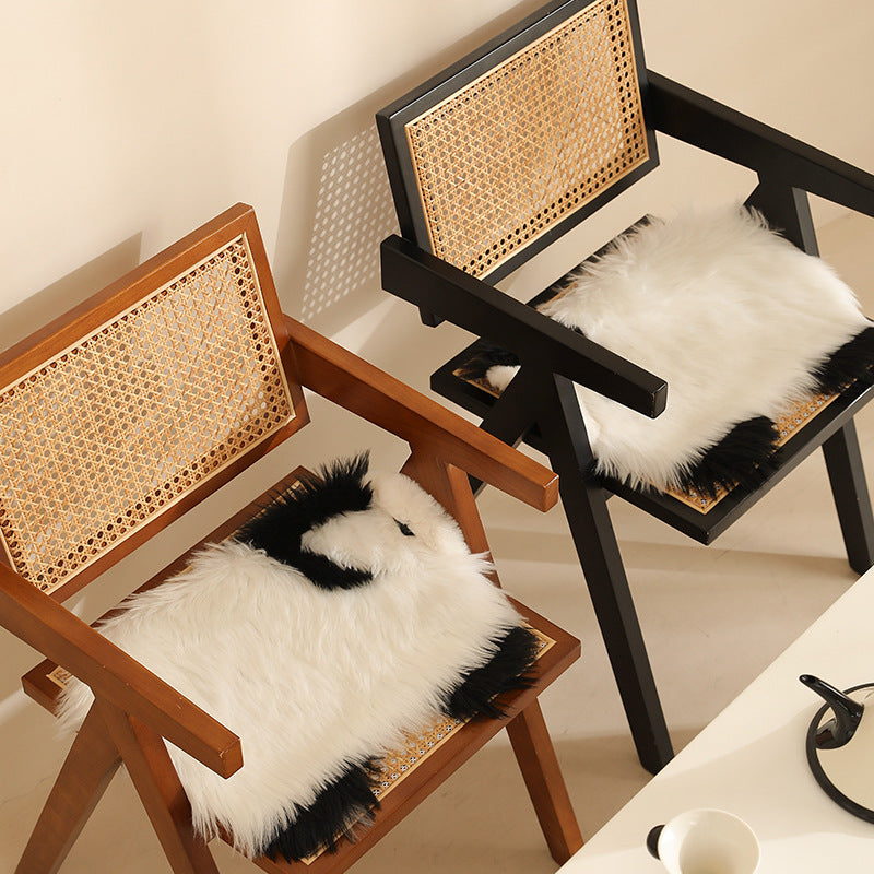 Plush cuddly pillow in sheep shape with dense artificial fur and soft polyester filling LoungeYard — product view 4