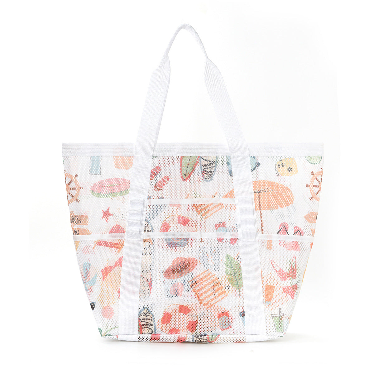 Mesh Beach Bag with Colorful Design LoungeYard — product view 6