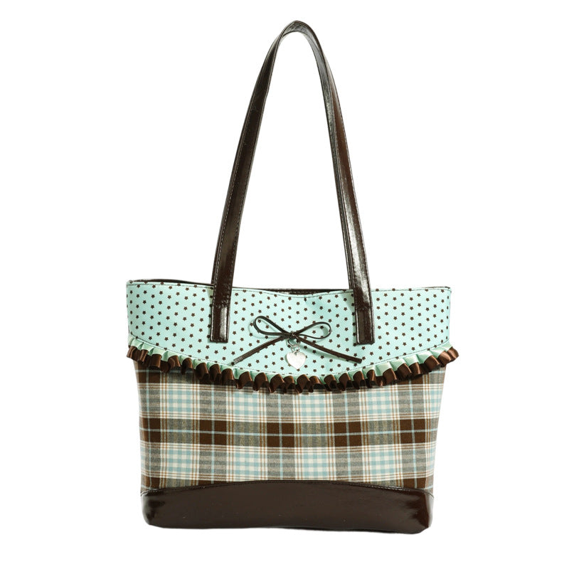 Stylish Plaid Tote Bag — product view 5
