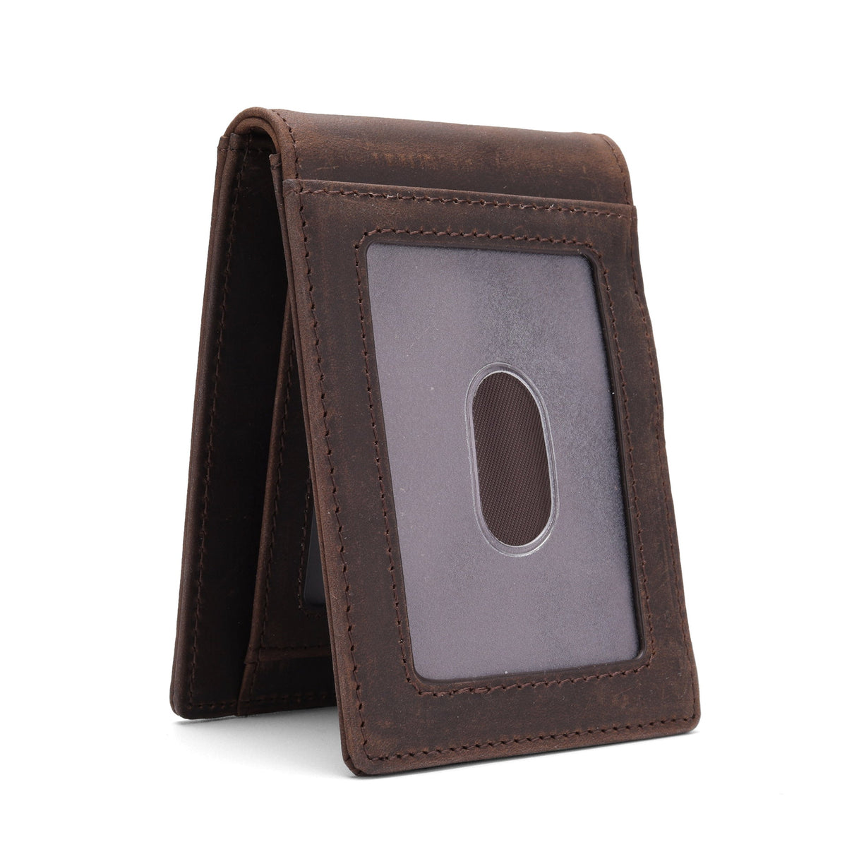 Compact RFID-Blocking Leather Wallet LoungeYard — product view 2