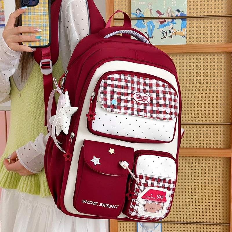 Multi-Pocket Travel Backpack with Cute Character Accents LoungeYard — product view 2