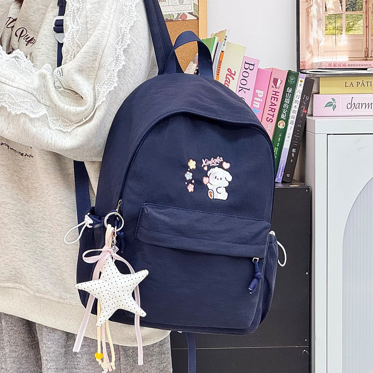 Cute Cartoon-Themed Campus Backpack LoungeYard — product view 3