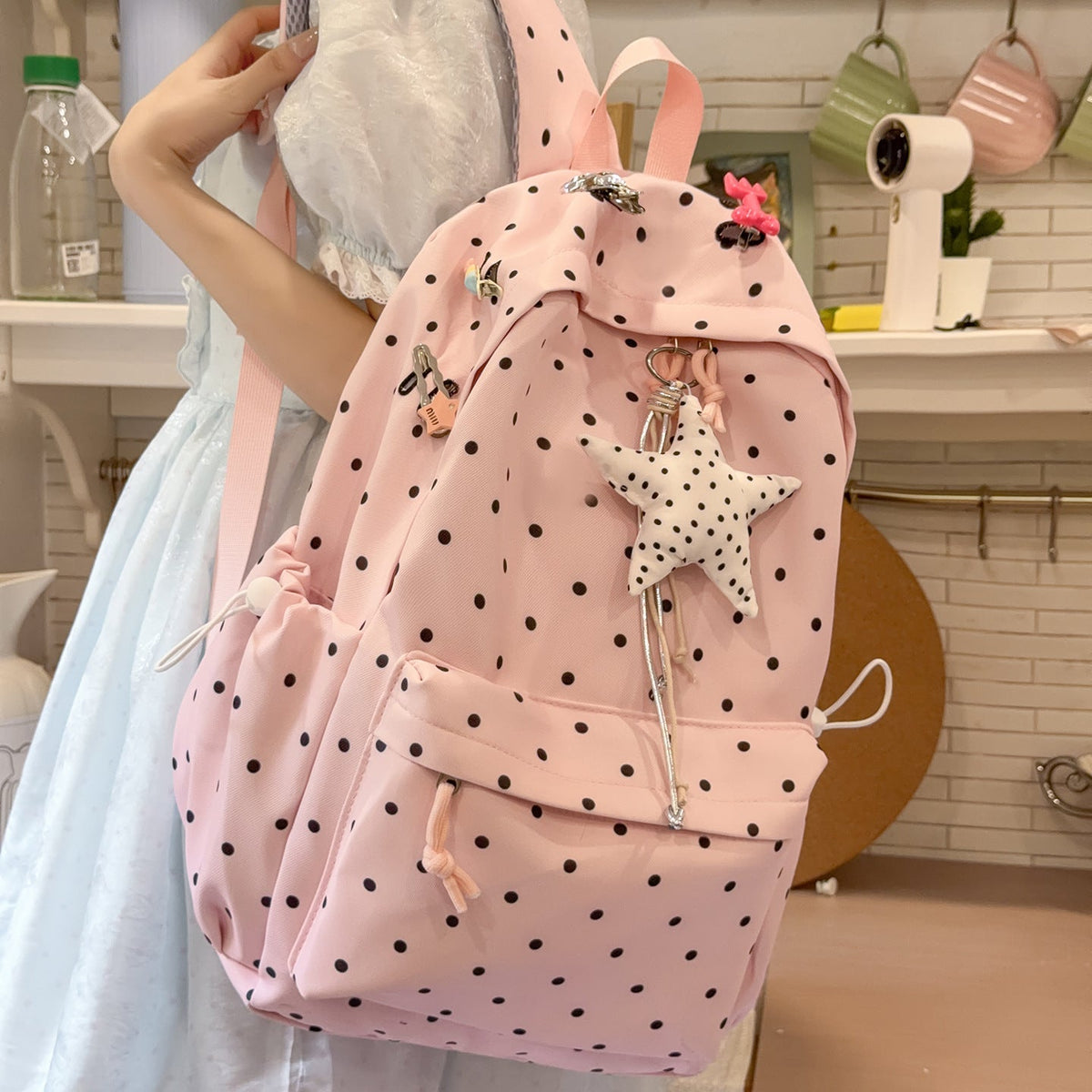 Polka Dot Lightweight Backpack LoungeYard — product view 2
