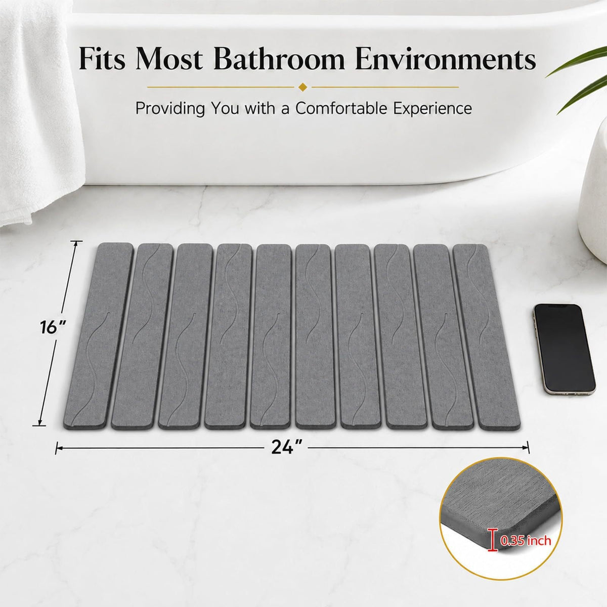 Adjustable Non-Slip Bathroom Shower Mat — product view 4