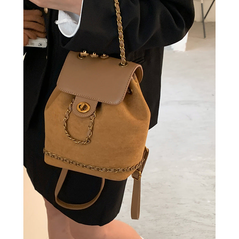 Chic Suede Drawstring Backpack LoungeYard — product view 7