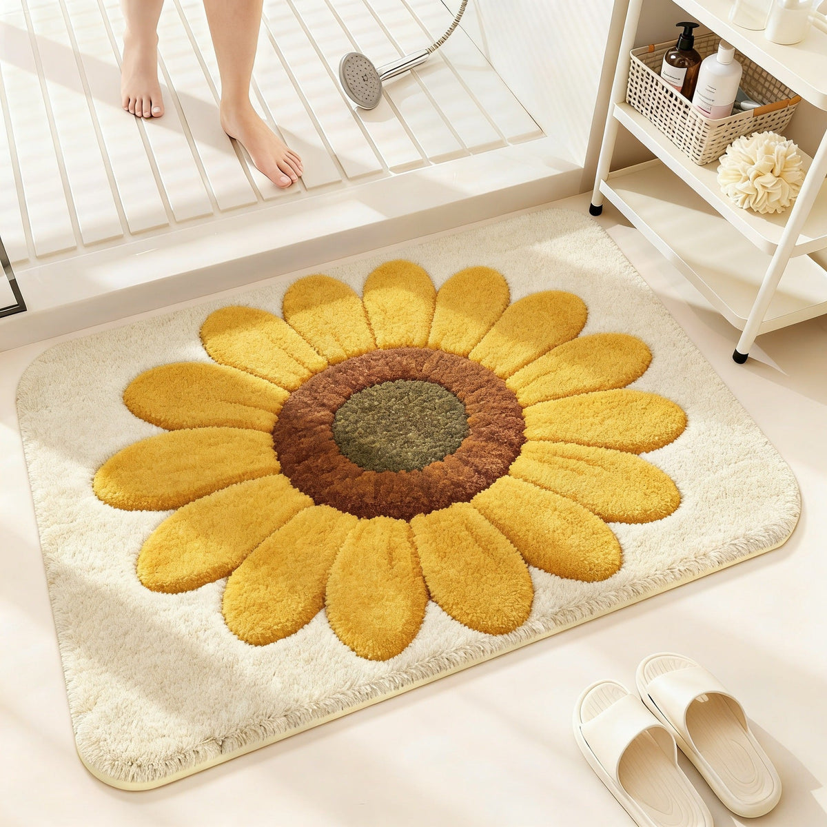 Floral Pattern Bath Rug — product view 1
