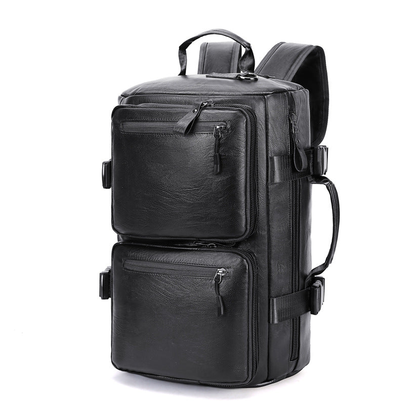 Men's stylish and functional leather backpack LoungeYard — product view 5