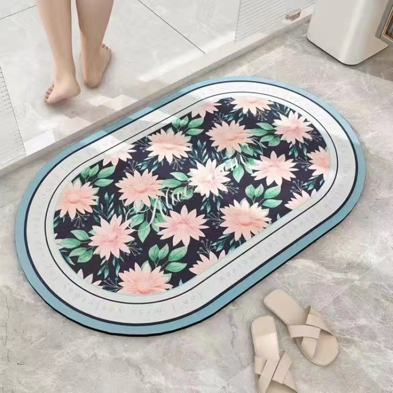 Plush Floral Bath Mat Bowlift — product view 5