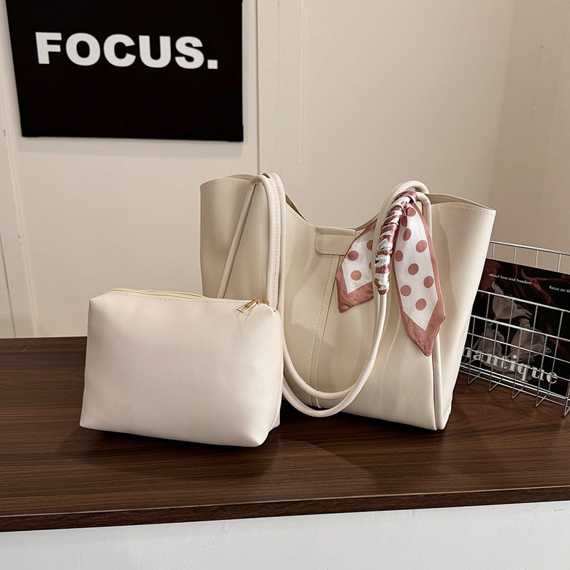 Elegant Tote Bag with Detachable Scarf — product view 4