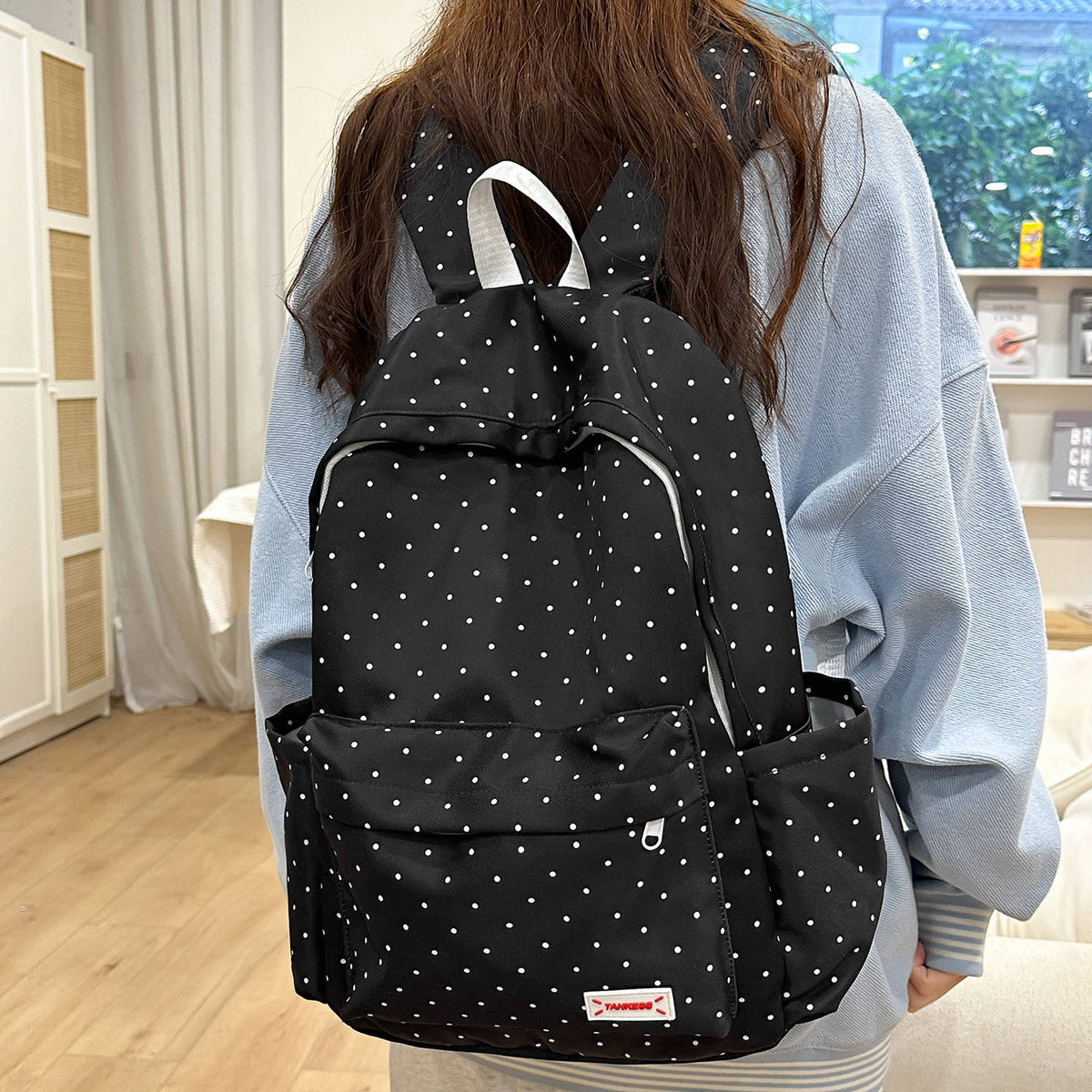Stylish Polka Dot Backpack LoungeYard — product view 5
