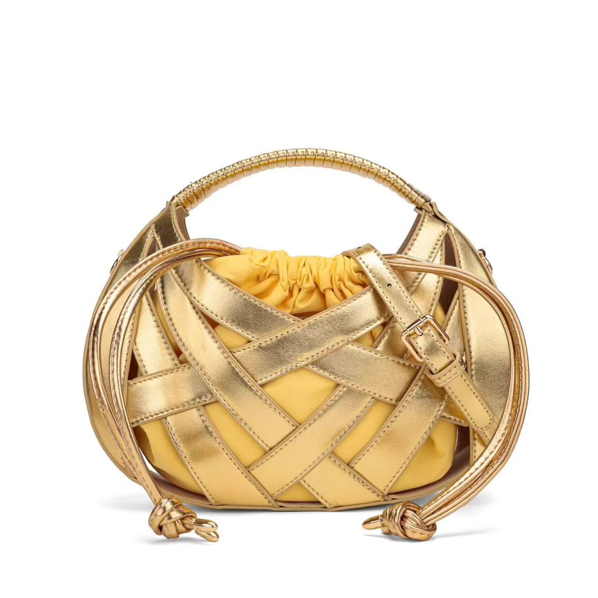 Chic Woven Handle Handbag LoungeYard — product view 1