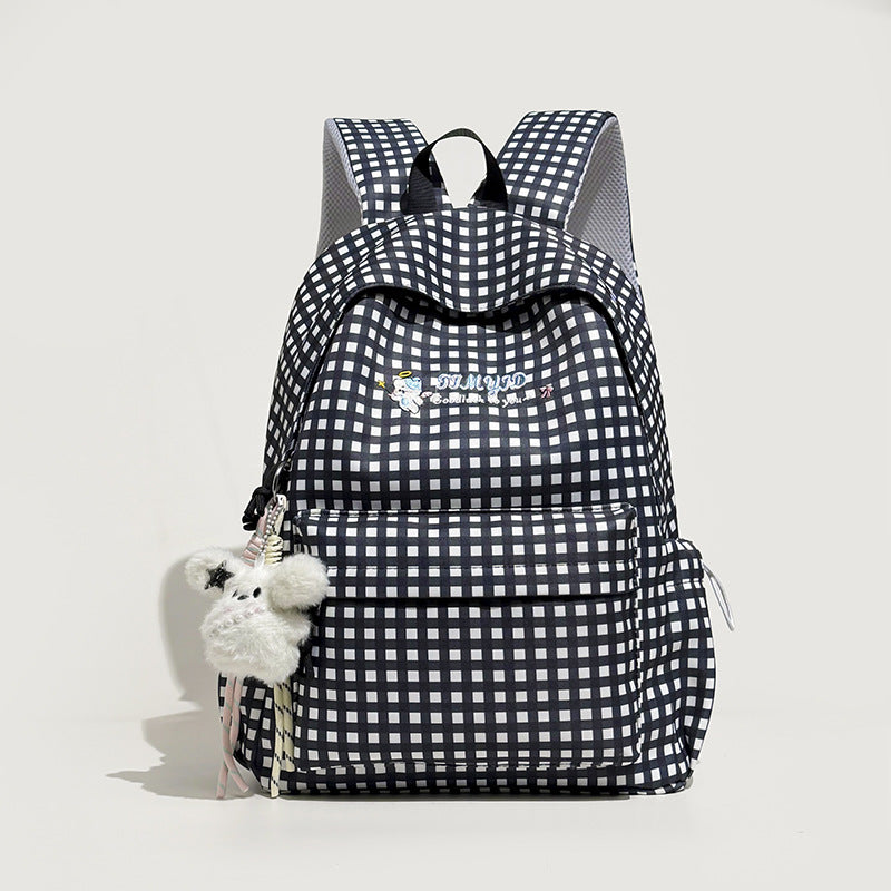 Cute Gingham Patterned Backpack LoungeYard — product view 7