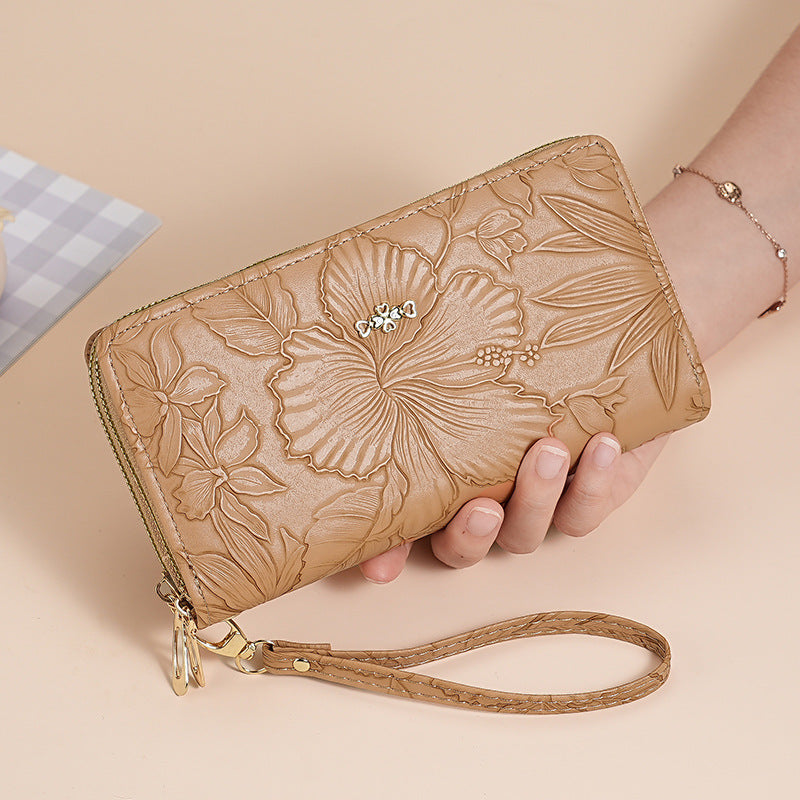Embossed Leather Wristlet Wallet — product view 1