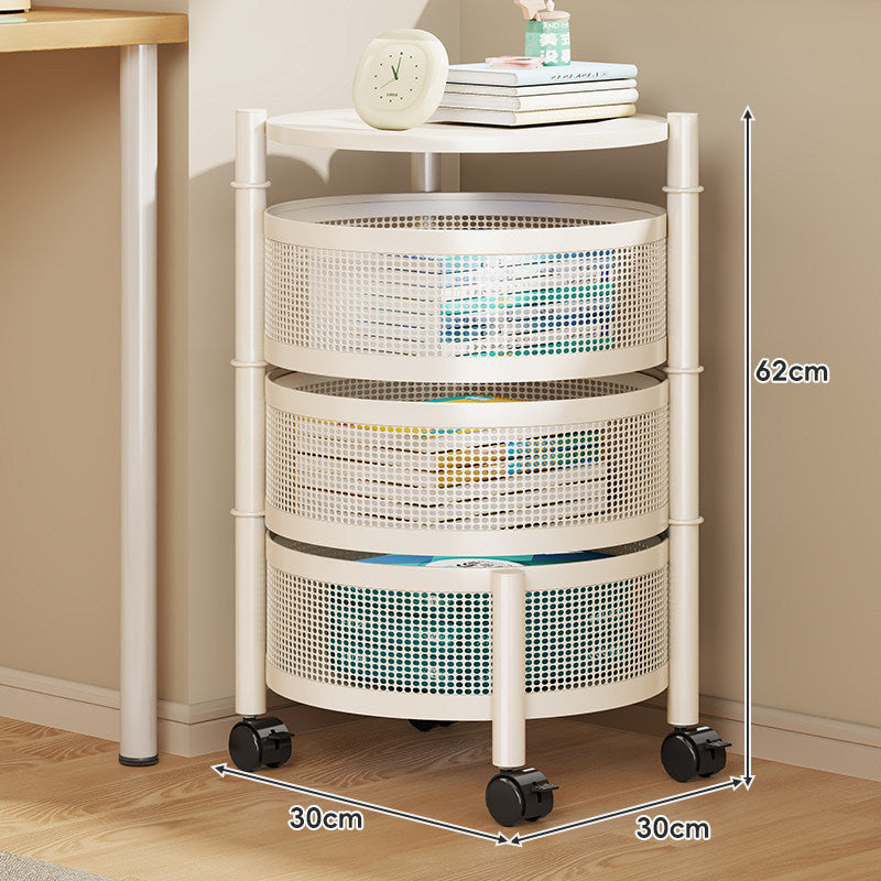 Compact Rolling Mesh Multi-Tier Corner Storage Cart — product view 7