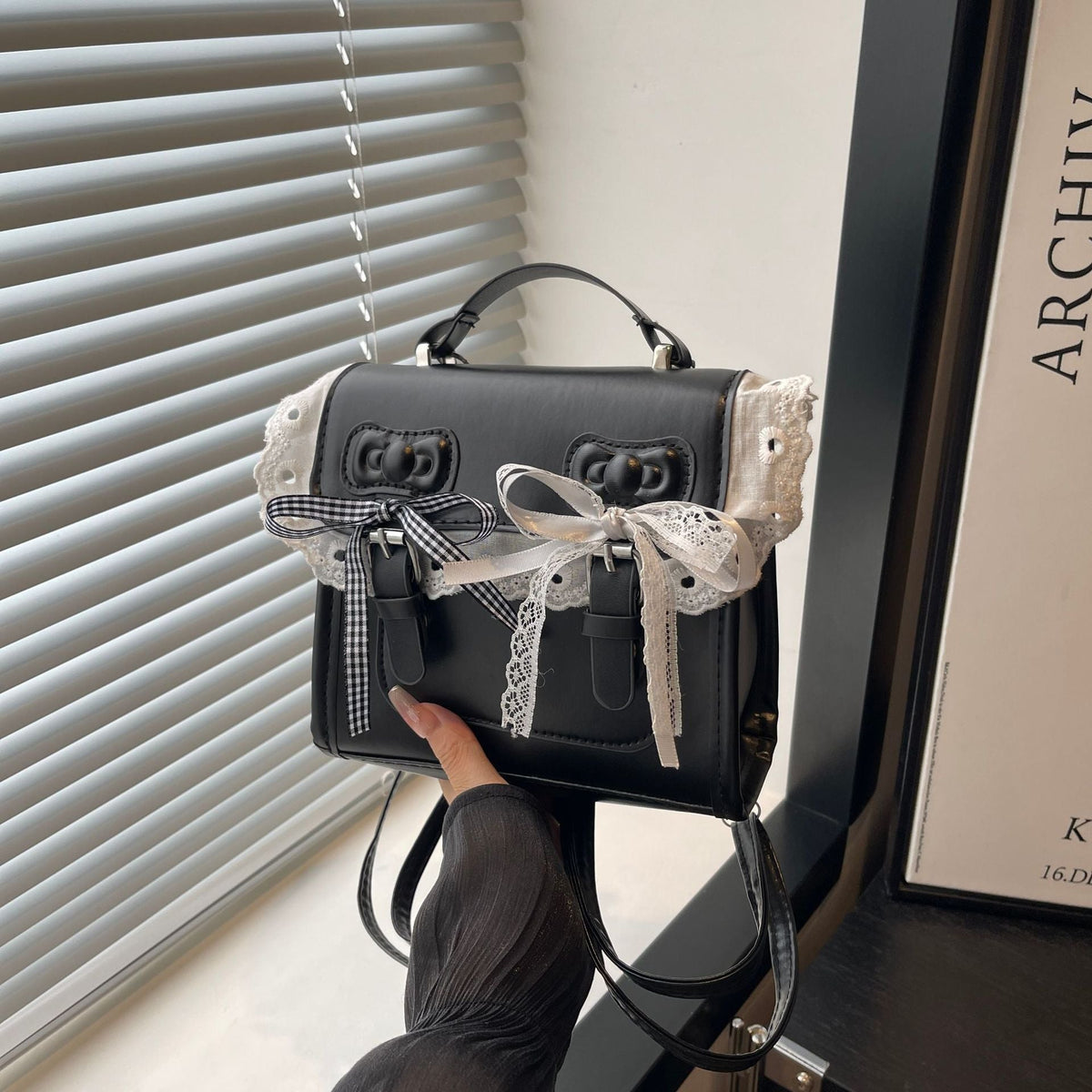 Elegant Retro Handcrafted Satchel Bag — product view 6