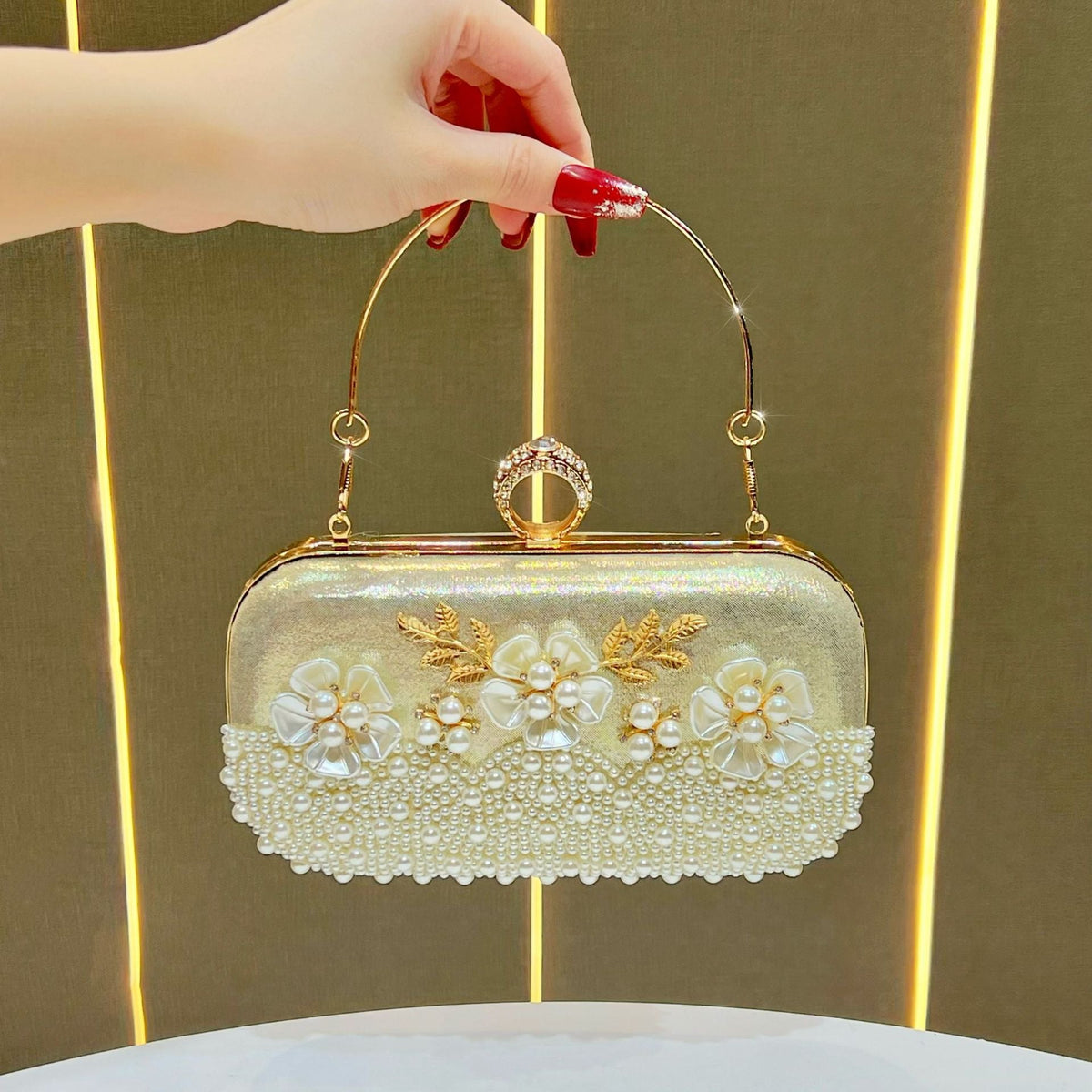 Elegant Pearl-Embellished Evening Purse — product view 7