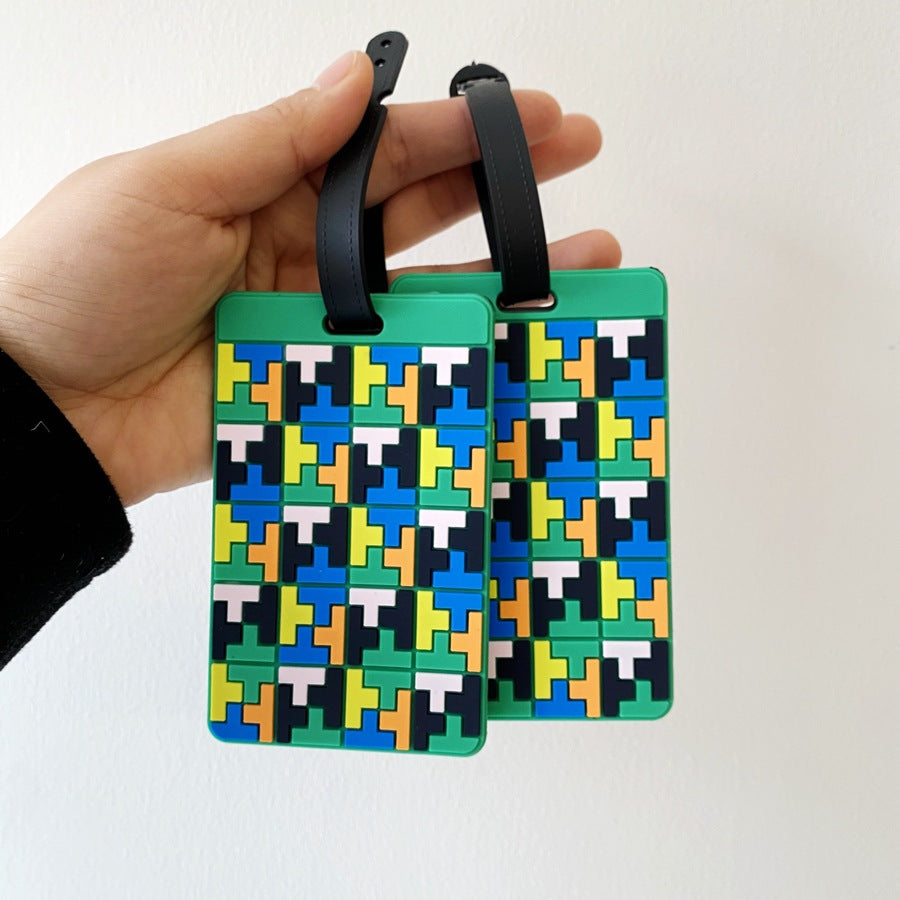 Puzzle Pattern Luggage Identifier LoungeYard — product view 4