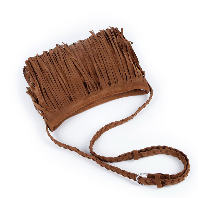 Stylish Fringe Suede Crossbody Bag LoungeYard — product view 5