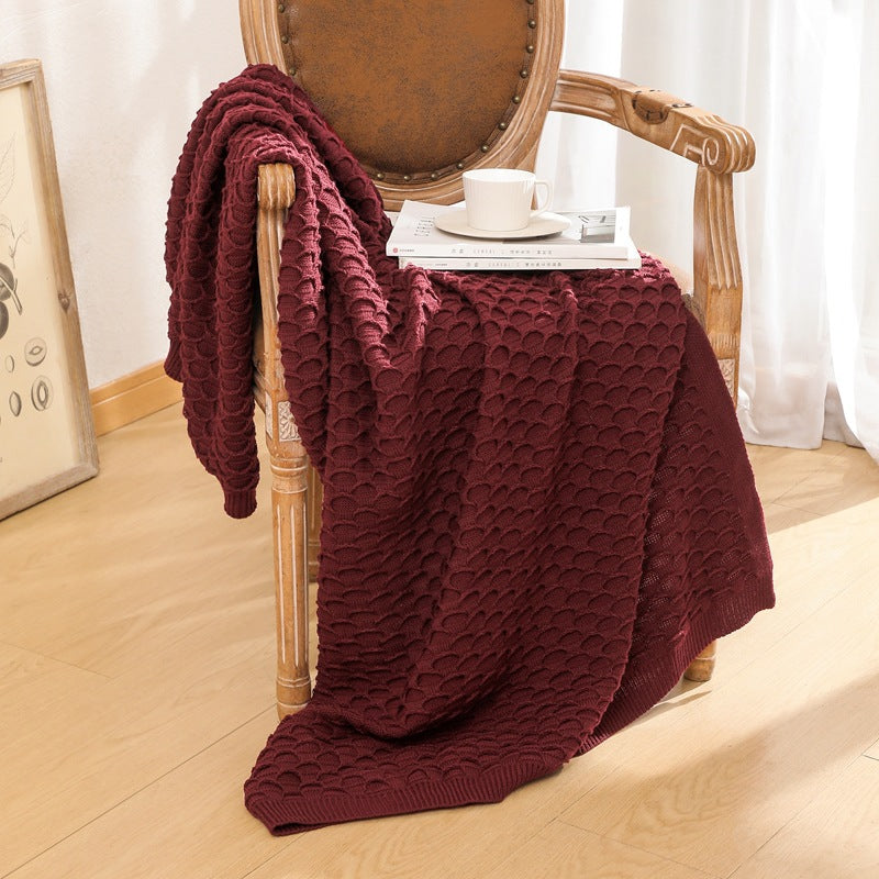 Cozy Knitted Throw Blanket LoungeYard — product view 3