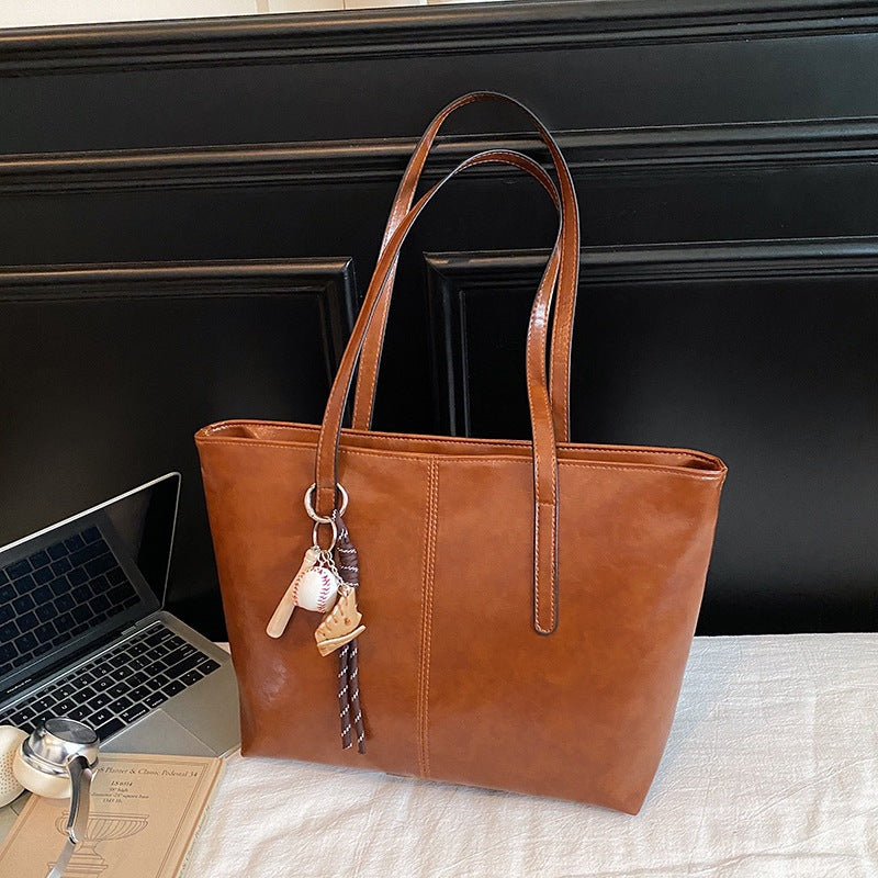 Classic Structured Faux Leather Tote — product view 3