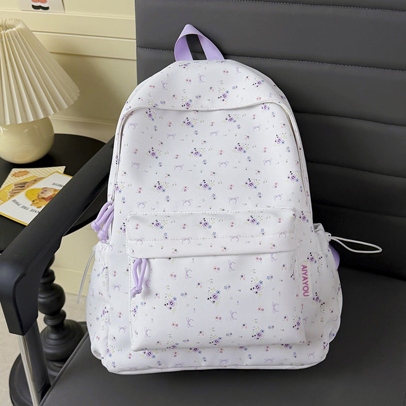 Floral-Print Casual Backpack LoungeYard — product view 6