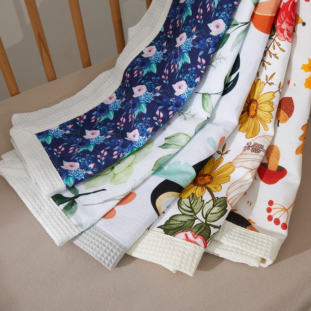 Floral Patterned Baby Blanket LoungeYard — product view 3