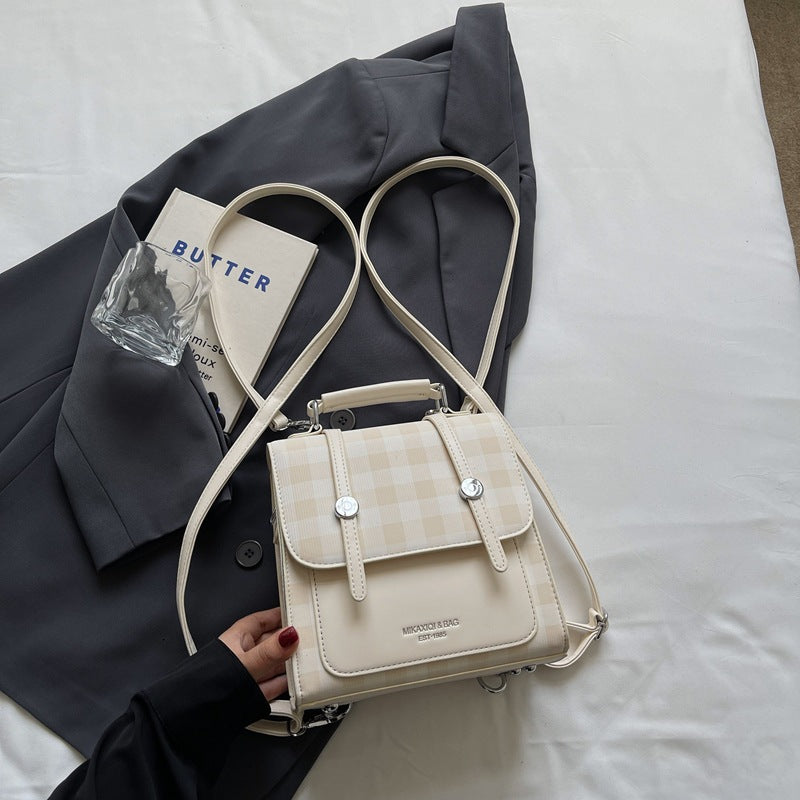 Vintage-Style Checkered Crossbody Bag LoungeYard — product view 6
