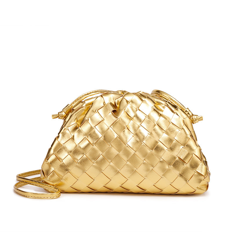 Elegant Woven Leather Bucket Bag LoungeYard — product view 1