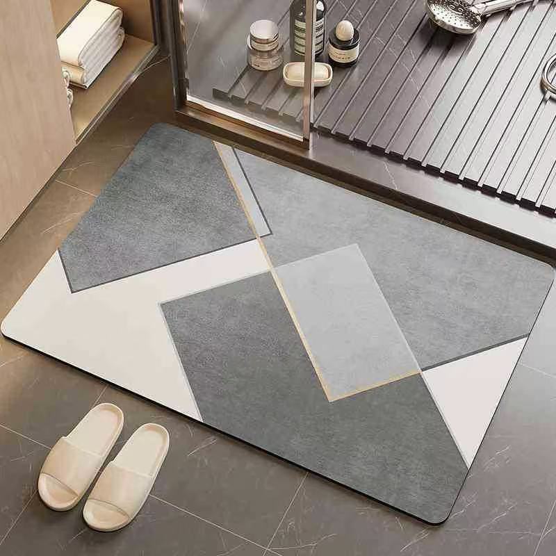 Geometric Pattern Bathroom Mat Bowlift — product view 6