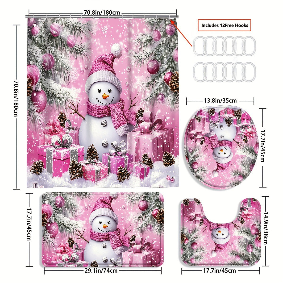 Winter-Themed Bathroom Set Bowlift — product view 6