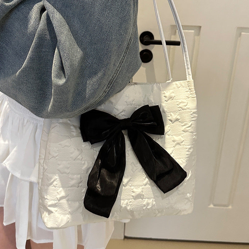 Decorative Bow-Embellished Tote Bag — product view 2
