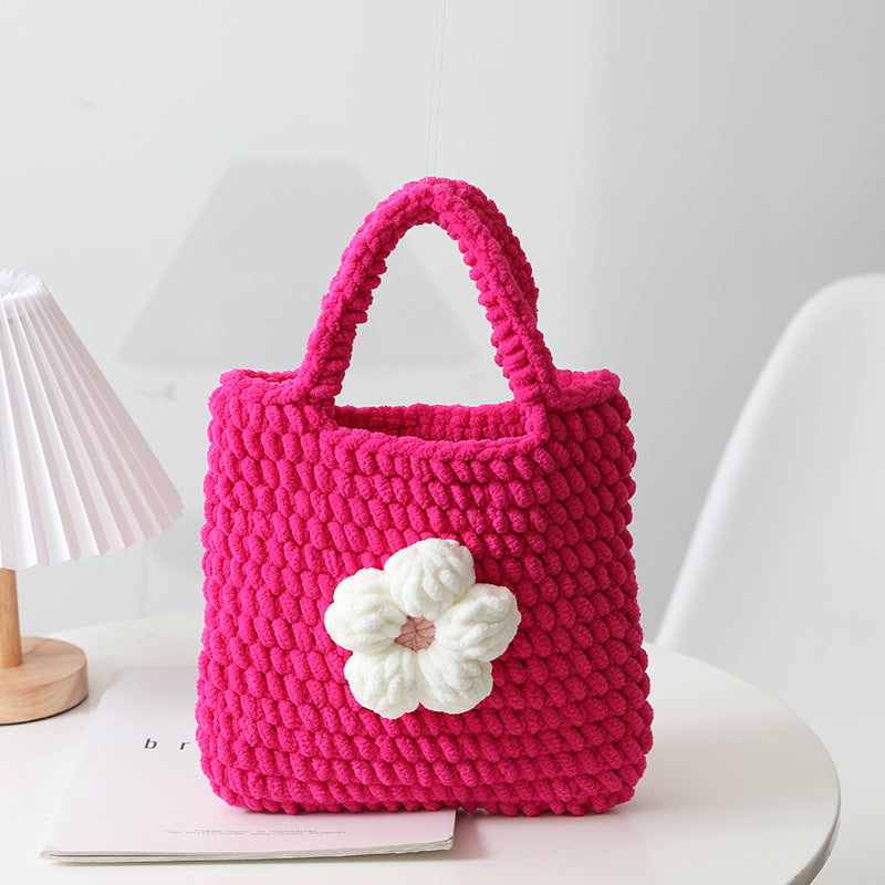 Handcrafted cotton bag with floral application LoungeYard — product view 3