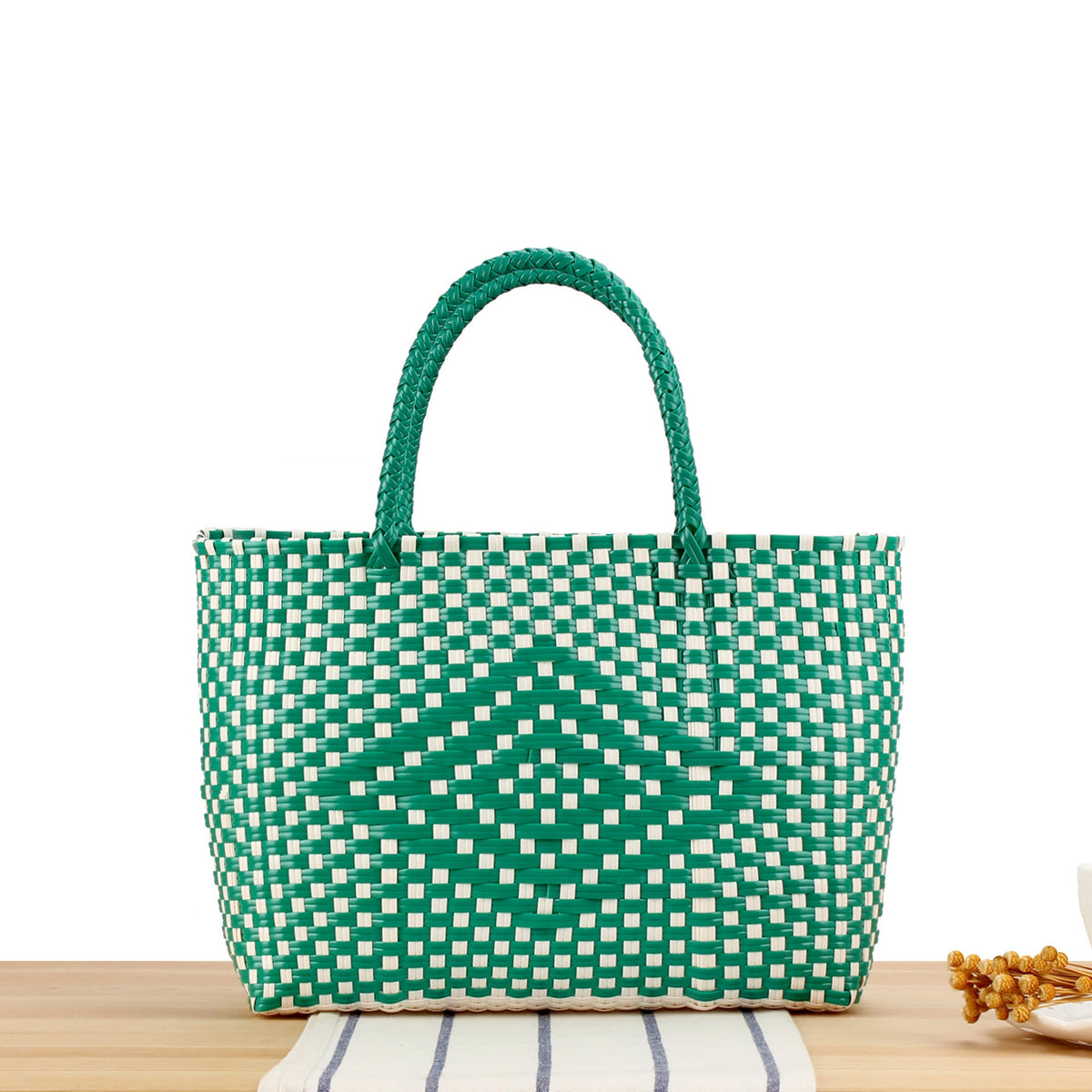 Braided Tote Bag Made of Robust Material with Structured Design LoungeYard — product view 7